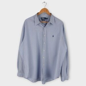 Polo Ralph Lauren‎ Lowell Sport Men's XXL Blue Check Button Down Shirt Cotton